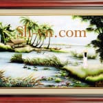 乡村风景画手工刺绣＝可愛的故鄉　21＝SHVN 1121- 65cm x 85cm (2)